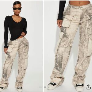 Beige Cargo Pants with Pockets